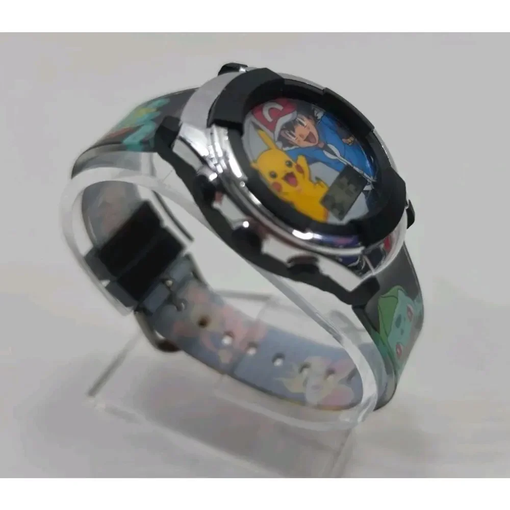 Pokemon Pikachu & Ash Digital Flashing LCD Digital Watch New Battery W256